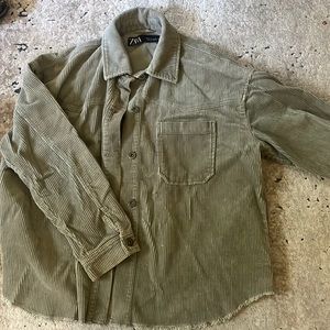 ZARA CORDUROY OLIVE GREEN SHACKET